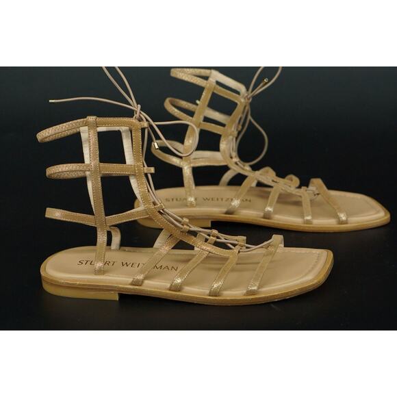 Stuart Weirzman Kora Lace-Up Gladiator Sandal Suede Size 9.5 $395 New Roman - Picture 11 of 12